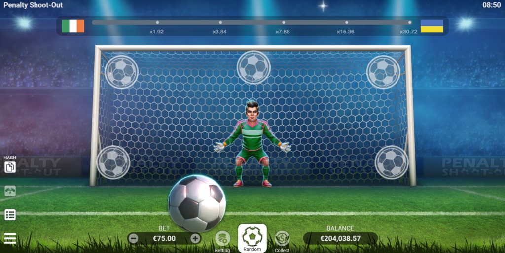 penalty shoot out spel.